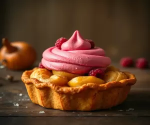 Szarlotka z malinową pianką